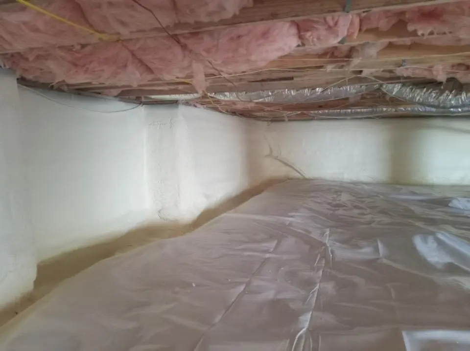 Crawl space encapsulation with closed-cell spray foam for Roof Waterproofing in Columbia